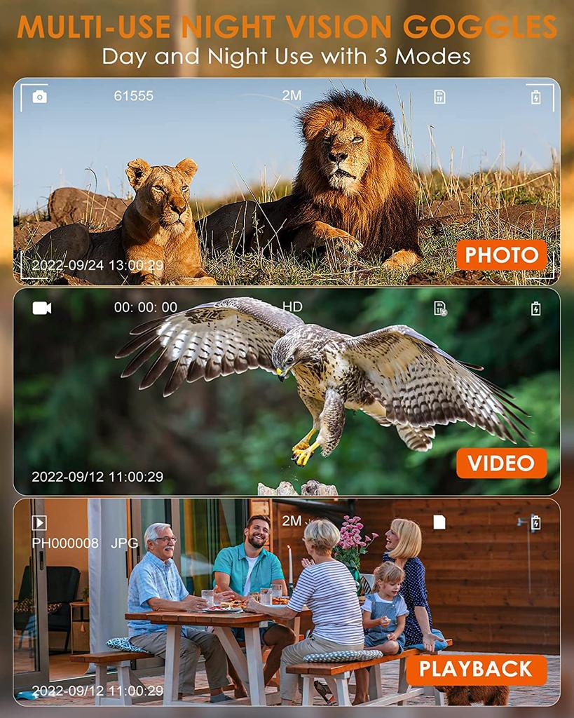 Infrarot-Nachtsichtgerät, Fernglas mit großem Bildschirm, Handheld für Outdoor-Fotografie und Videoaufnahme