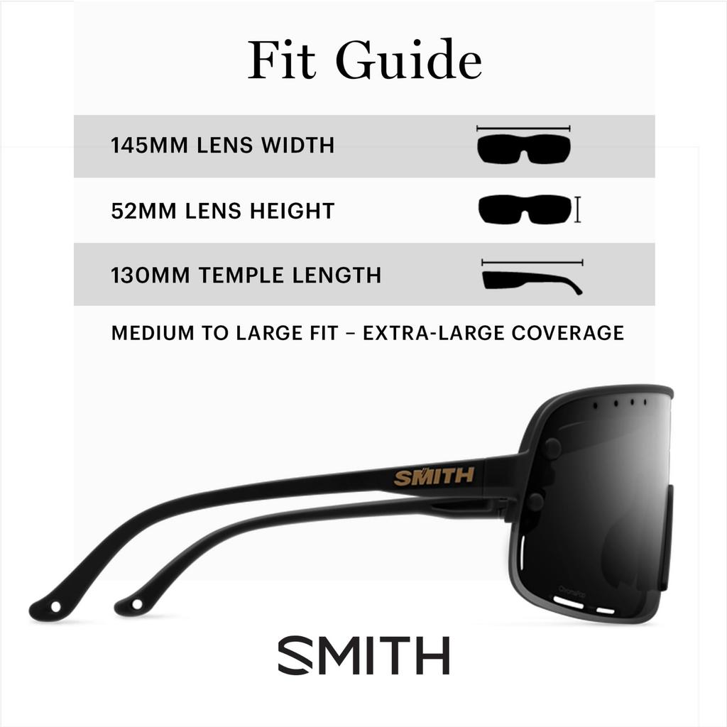 SMITH Ultralight Sunglasses with ChromaPop Lenses Unisex Matte Black with ChromaPop Black – –