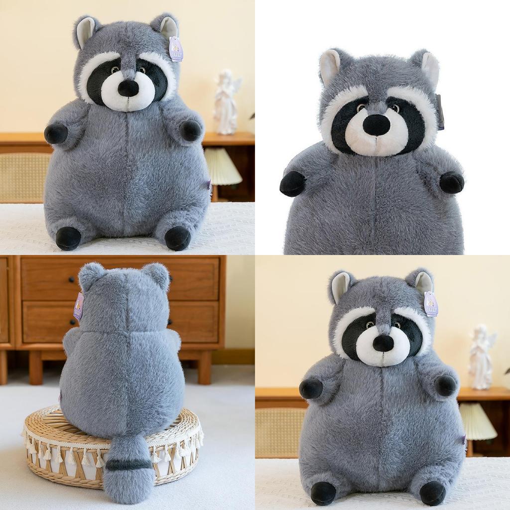 Adorable Plush Raccoon Toy Soft Comforting Cuddly Pillow For Kids With Custom Design