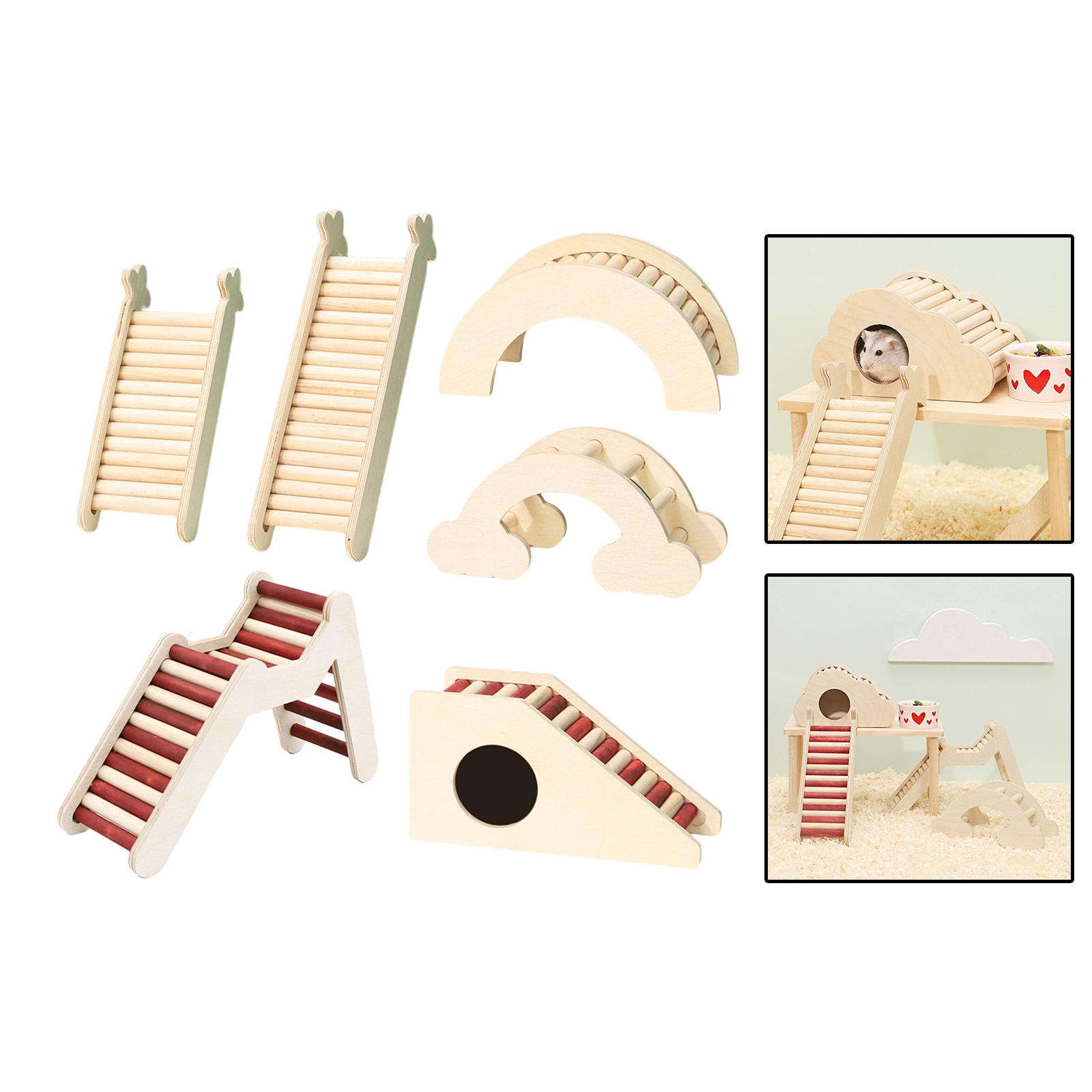 Hamster Climbing Toy Wooden Bridge Ladder for Hamsters Gerbils Mice and Small Animals Bridge Ladder