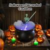 Halloween Kessel Kessel Halloween Dekorationen Mit Skelett Und LED Lichtern Schwarze Hexenschale Gruselige Requisiten Für Kaminsims Schreibtisch