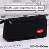 Durable Canvas Pencil Case With Large Storage Pocket Smooth Metal Zipper For School Student Stationery Storage