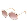 Chloe Chic Lässiges Design Metall Unregelmäßige Form Sonnenbrille Unisex-Sonnenbrille Gold CE169S-742
