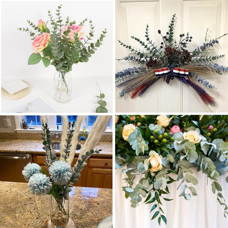 20pcs Eucalyptus Stems Dried Flowers Photography Props For Wedding Centerpiece Farmhouse Home