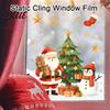Christmas Tree Wall Art Cartoon Window Sticker Removable Santa Snowman Decal Waterproof Winter Party Supplies Static Cling PVC Sticker for
