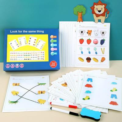 Observe and Find the Same Pen Connection Pairing, Kindergarten Practice Children's Educational Toys Thinking Training Games Once a Day