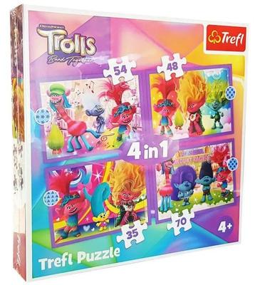 PUZZLE 4W1 PRZYGODY KOLOROWYCH TROLLI 54622
