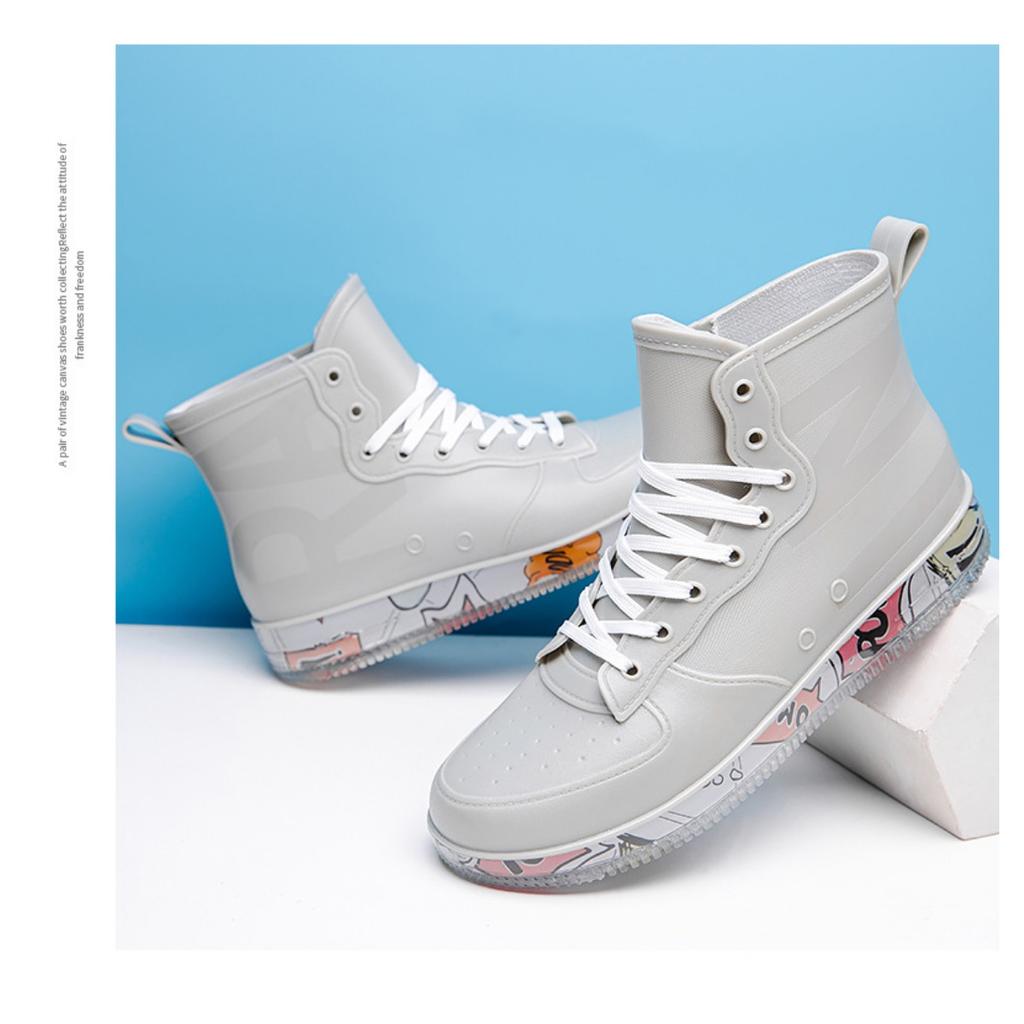 Fashion Graffiti Rain Shoes Men's and Women's Short Tube Outer Wear Adult Rain Boots Non-slip Waterproof Boots Rubber Shoes