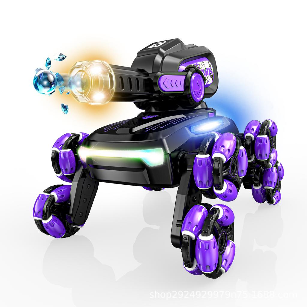 Eight-Wheel Stunt Remote Control Tank Car, Can Launch Water Bombs, Climbing Off-Road Gesture Sensing Toy Car