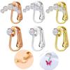 Faux Fake Belly Ring U-Shaped Stainless Steel Color Zircon Navel Clip For Women Sexy  Non-Piercing Body Jewelry