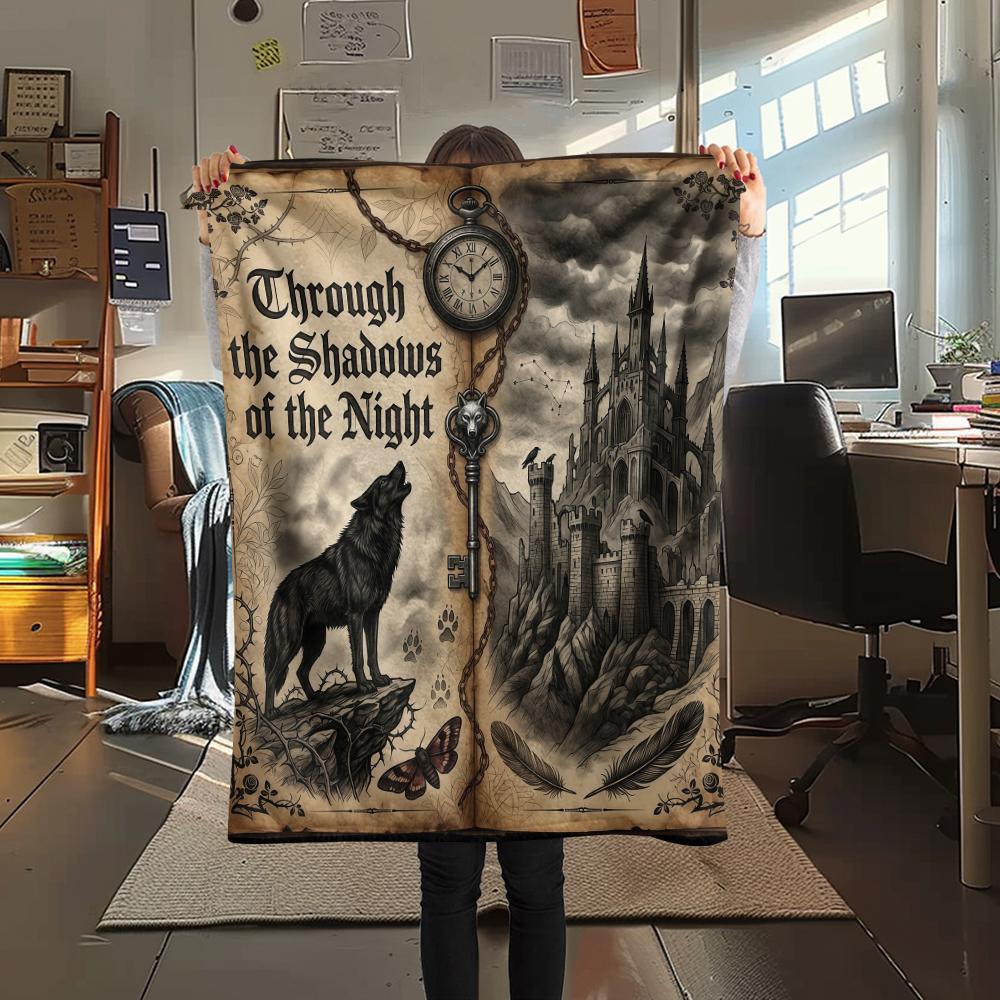 

Retro Dark Gothic Animal Print Flannel Blanket High quality Comfortable for All Seasons Home Decor Warmth and Comfort Perfect for Christmas Gifts 80cm x 120cm