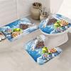 The Grinch Christmas Bathroom Set With Shower Curtain, Toilet Lid Cover & Mats | Snowy Christmas Scene | Festive Holiday Decor