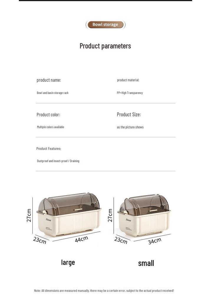 Multi-Functional Kitchen Storage Box with Lid: Bowl & Chopstick Rack, Draining Cabinet Organizer