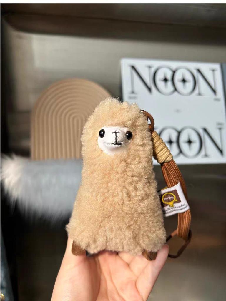 Alpaca Wool Keychain: Plush Doll Bag Charm & Hanging Ornament Gift
