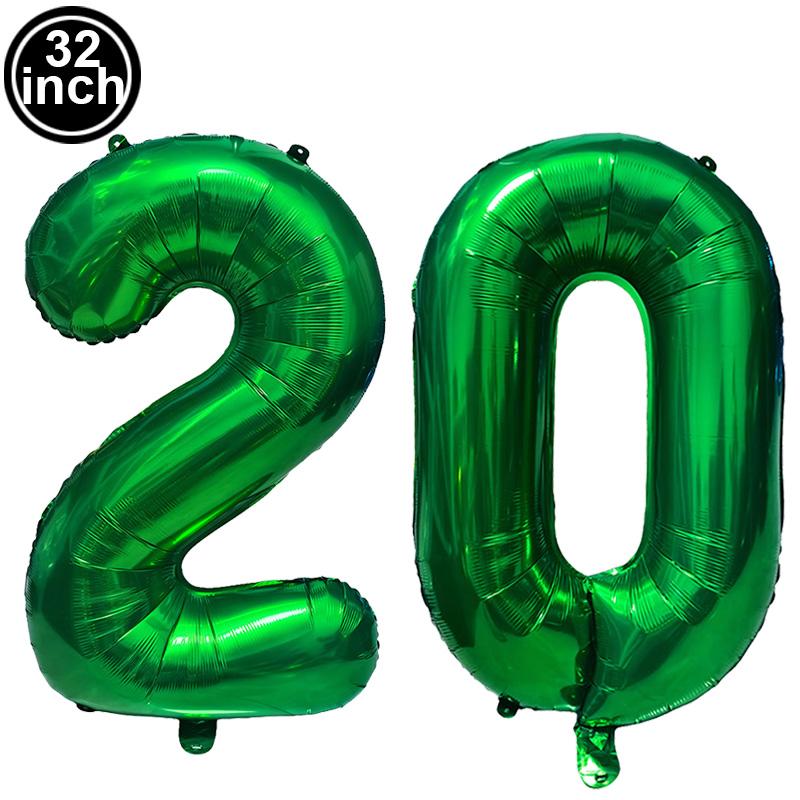 Green Large Numbers Balloon 32 Inch 0 1 2 3 4 5 6 7 8 9 Jungle Birthday Digit Bachelorette Balloons Figure Golob Party Ballon