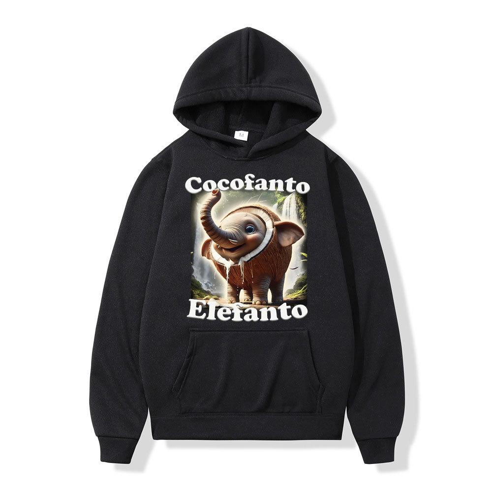 

Cocofanto Elefanto Funny Italian Brainrot Meme Hoodie Autumn Winter Fleece Streetwear Tops S