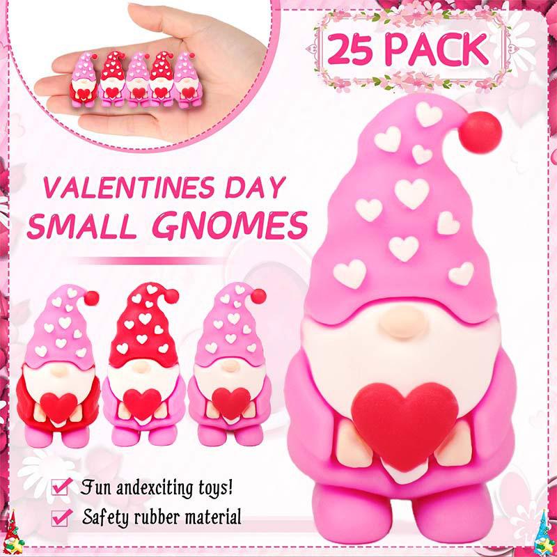 Mini 25Pcs Heart Shaped Doll Decoration Faceless Pvc Ornament Valentine'S Day Gift New Year Creative 1.8Cm X 3.5Cm/0.7In X 1.4In