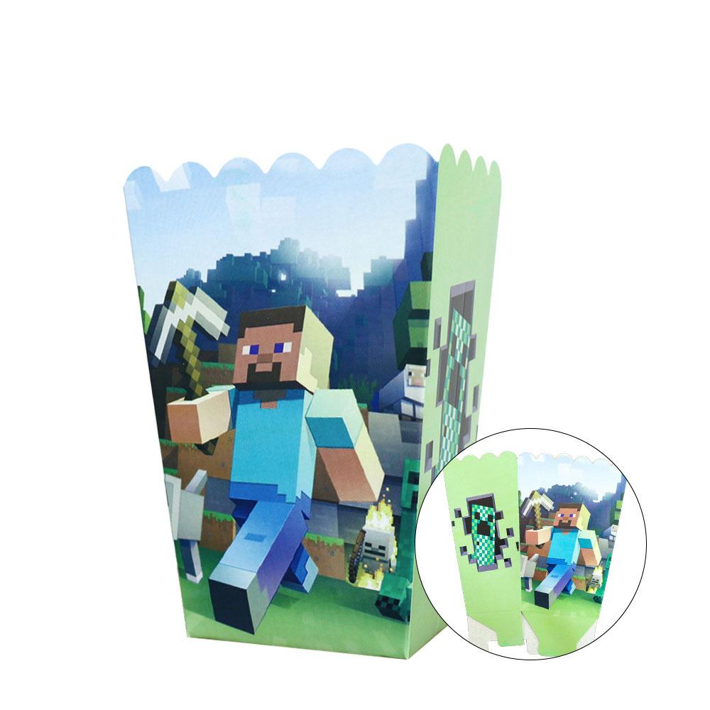 Minecraft Birthday Party Supplies Disposable Cutlery Paper Plates Paper Cups Paper Tissue Boy Decoration Children'S Fun