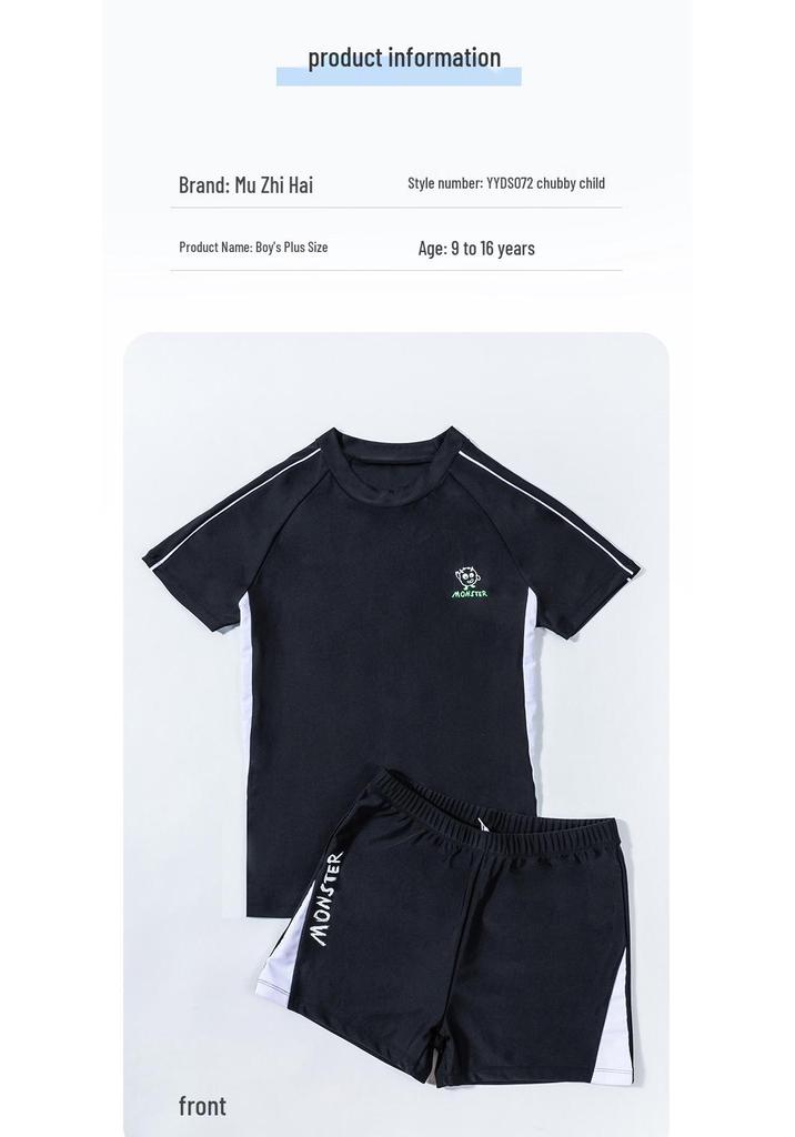 2026 Chubby Boy Plus Size Swimwear Set: Quick-Dry, High Elastic Two-Piece Shorts for Boys