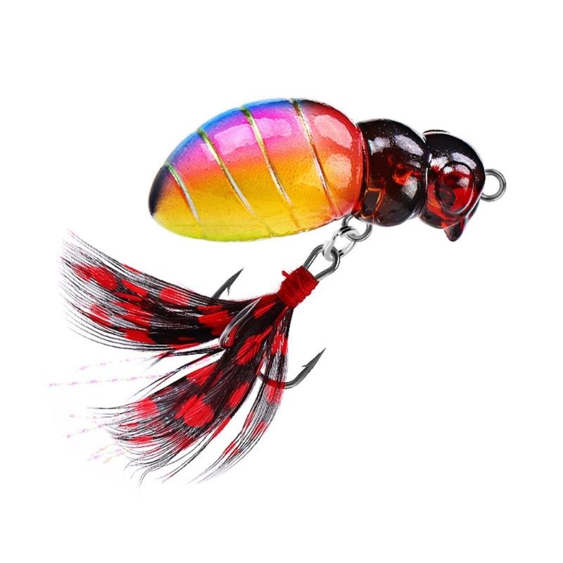 

Блесна для рыбалки Пчелы 4,7 см Искусственная приманка Плавающие приманки в виде насекомых с тройным крючком для окуня красный