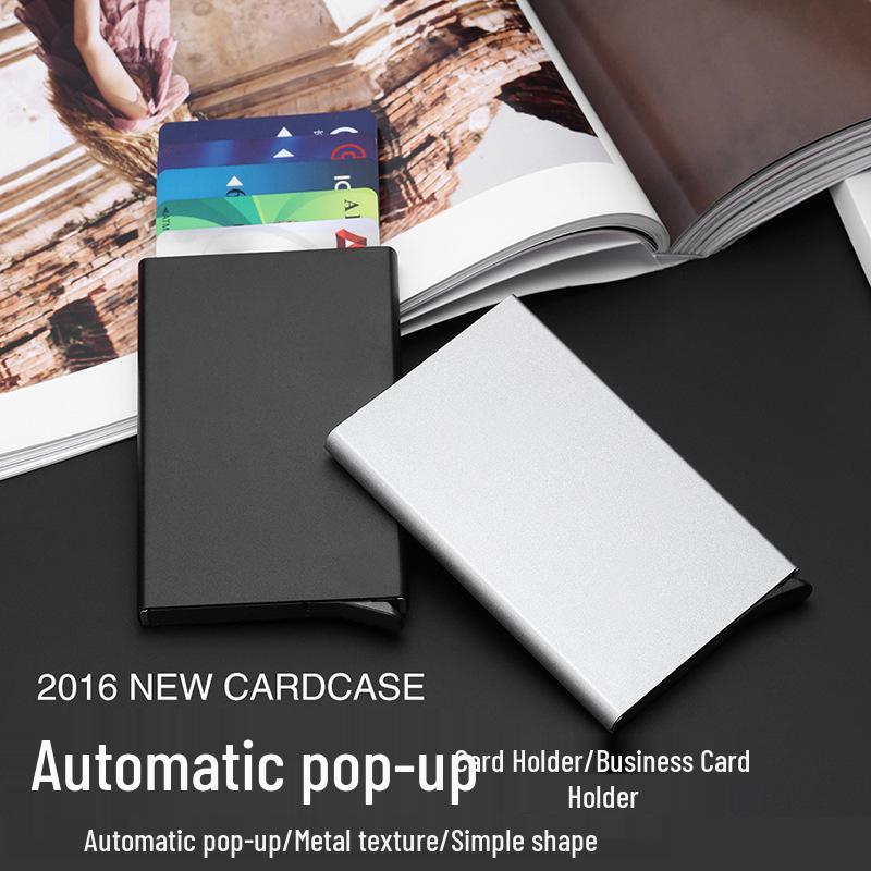 Aluminum Alloy Anti-Theft Automatic Pop-Up Credit Card Holder