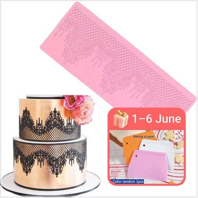 Tampă gigant de dantelă pentru bijuterii. Mucegai pentru dantelă pentru fondant de silicon. Instrument pentru decorarea torturilor de nuntă