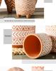 Red Clay Breathable Minimalist Terracotta Flower Pot with Feet for Succulents and Pothos - Round Design, Free Shipping