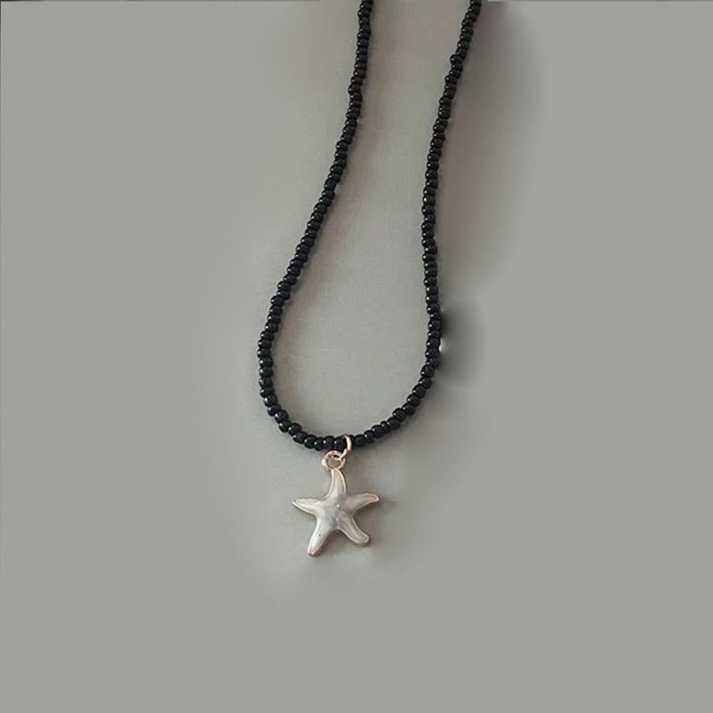Starfish Spring Summer Necklace Short Neck Choker Chain Cute Pendant Necklace  for Women Girls