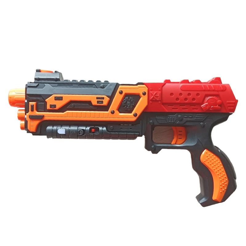 Dart Blaster Toy Gun with Light Sound Effect Manual Loading 14 Soft Foam Darts Front Dart Storage Shooting Battle Sports Toy