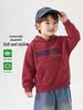 Trendy European Boys' Red Hooded Sweatshirt - Spring/Autumn 2026 Kids Toddler Clothing.