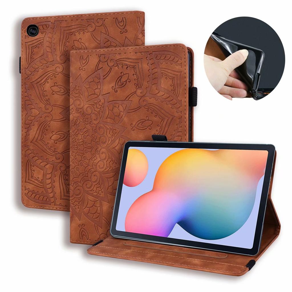 Suitable for Samsung Tab S6 Lite Tablet Leather Case, Retro Matte Pattern Card Holder, Anti-drop Protective Case