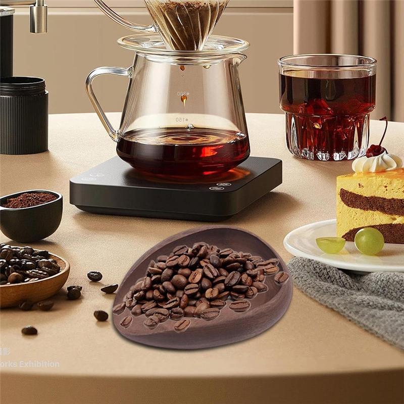 Coffee Bean Cup Weighing Tray For Kitchen Restaurant Home- Multipurpose Utensil Wooden Weigh Vessel Coffee S Tray