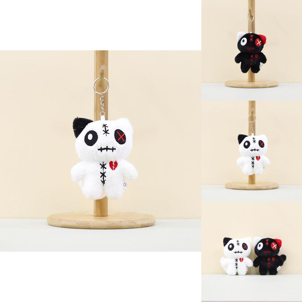 Adorable Plush Cat Keychain Alien Big Eye Cat Doll Soft Toy Bag Charm For Kids
