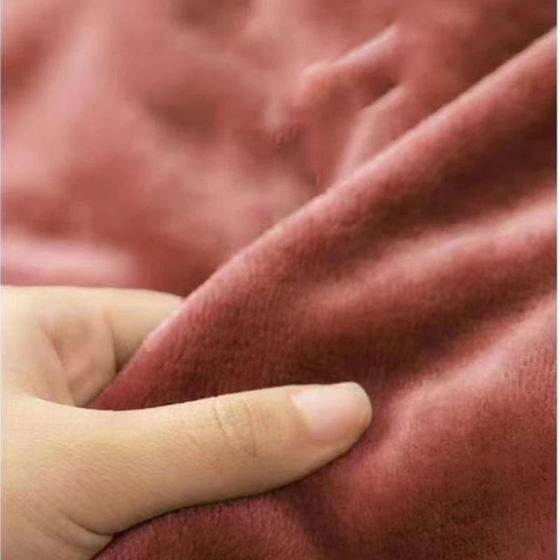 Autumn and Winter Women's Plus Size Loungewear Thick Warm Coral Fleece Pajama Set