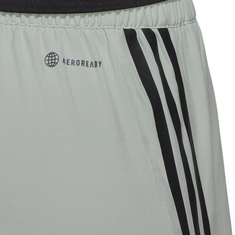 adidas Three Stripe Logo Drawstring Elastic Waist Straight Leg Shorts Women Shorts Gray HJ9823