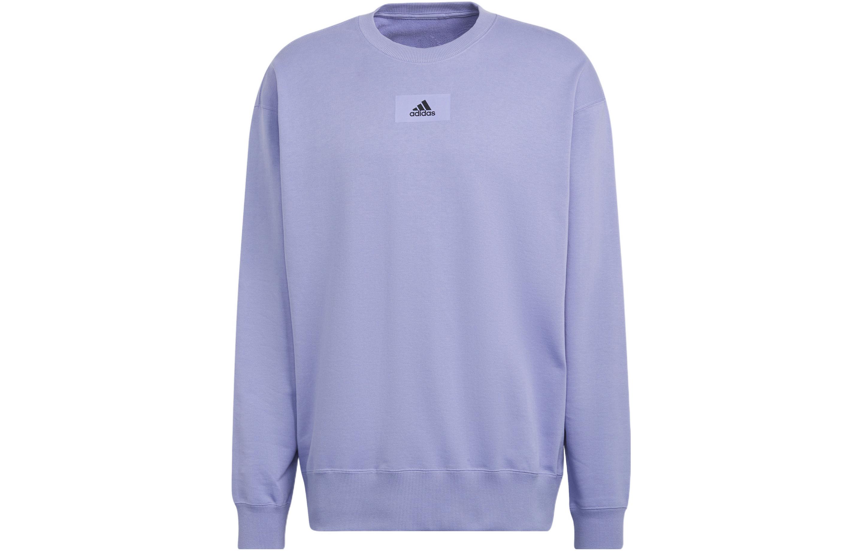 Adidas Sweatshirts Men s Light Purple Crew Neck Moderate Regular HE4347 M