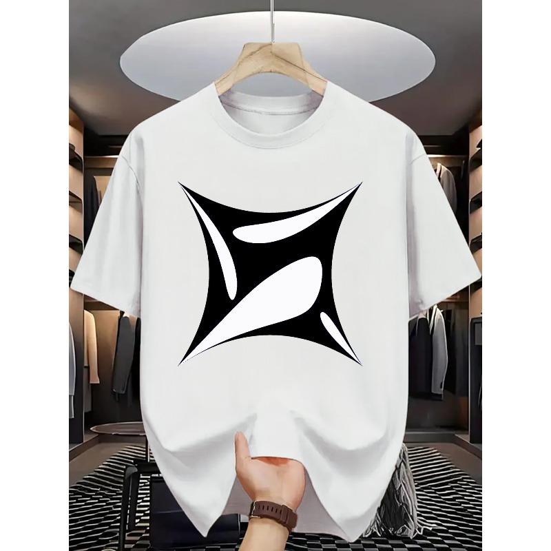 European Size Summer Men's Fashion Pattern Short Sleeve T-Shirt with Letter Print