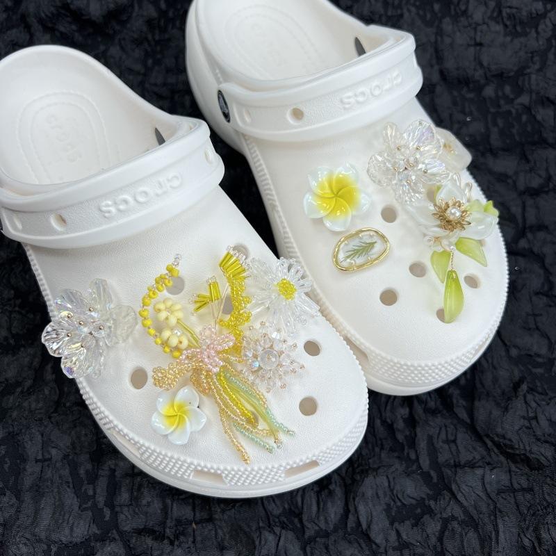 Rural Style, Hand Woven, Wheat Ear Flower Shoe Flower, Hole Shoe Buckle, Flower Shoe Upper Decoration, Detachable, DIY Shoe Buckle