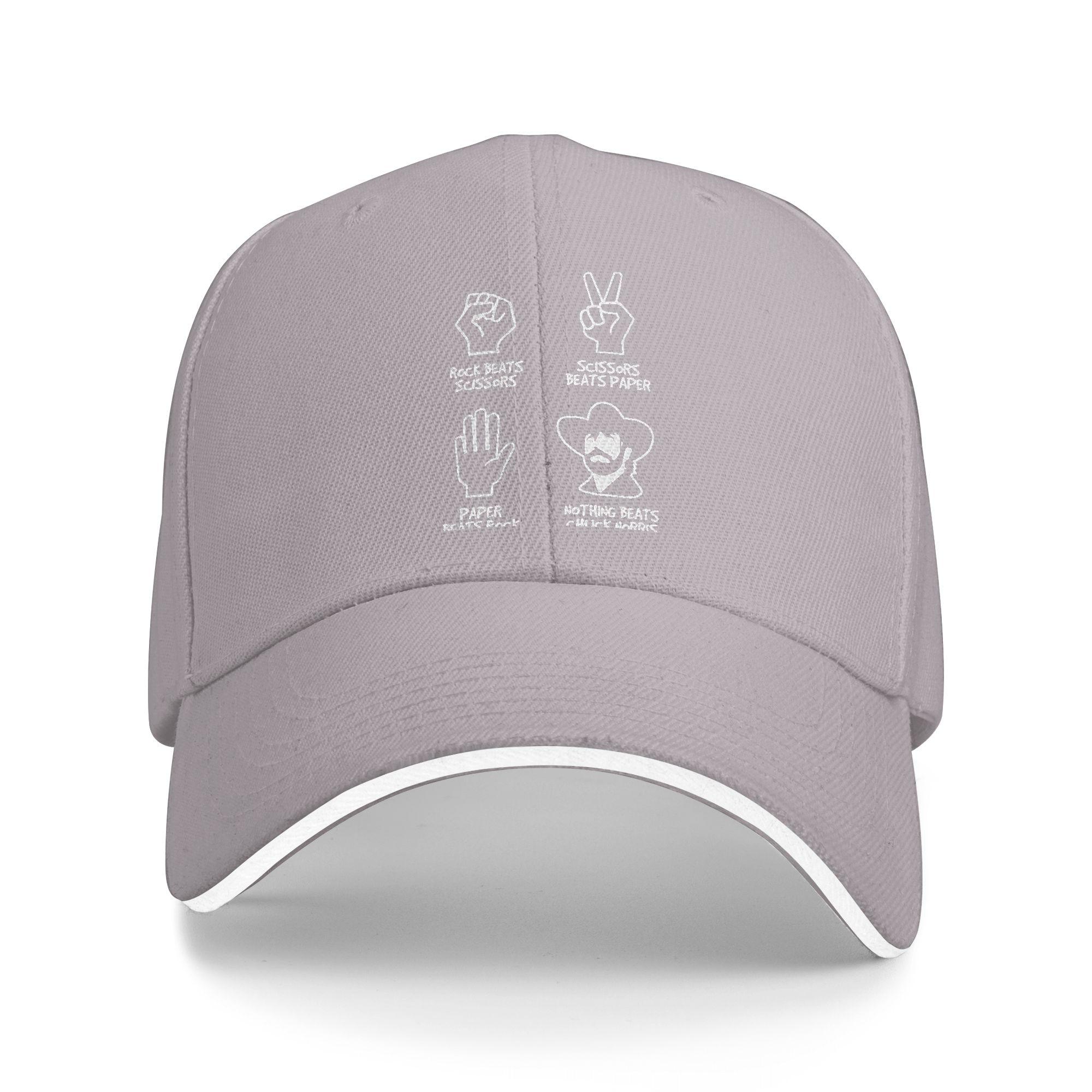 

Rock Paper Scissors Chuck Norris Baseball Caps Vintage Sandwich Hat for Men Women Adjustable Sun Cap Running Golf One Size серый
