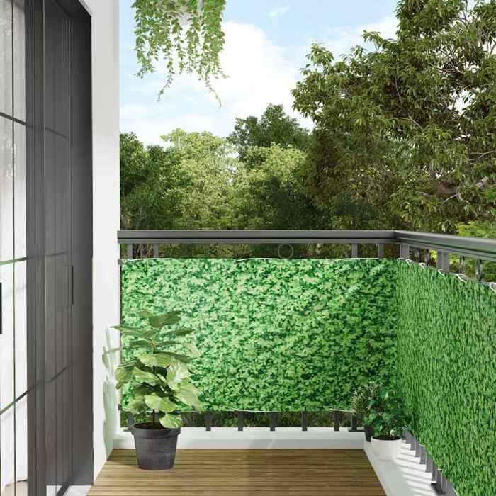 VidaXL Écran d'intimité de balcon aspect de plante vert 500x120 cm PVC, rouleau de clôture, bande de clôture, écran 4005518