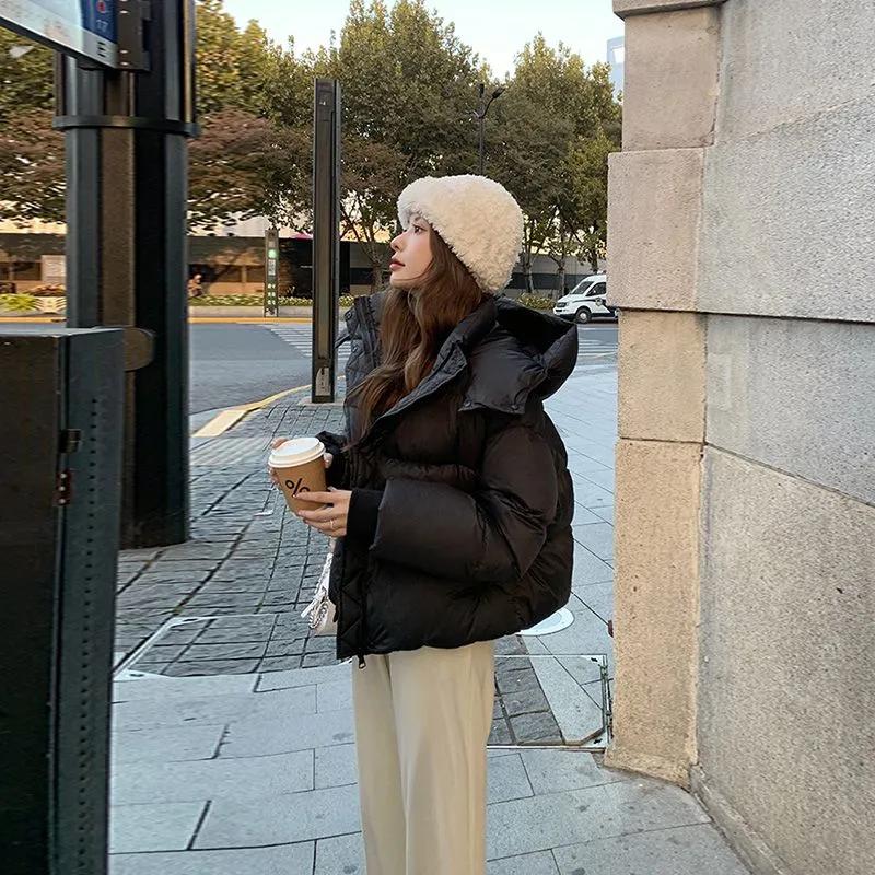 Winter Women Down Padded Jacket Women's Short Hooded Thick Padded Jacket Bread Jacket Loose Padded Jacket