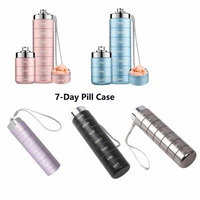 Durable Waterproof Weekly Pill Case High Capacity 7-Day Pill Organizer Sealed Moisture Proof Pill Box Tablet Storage