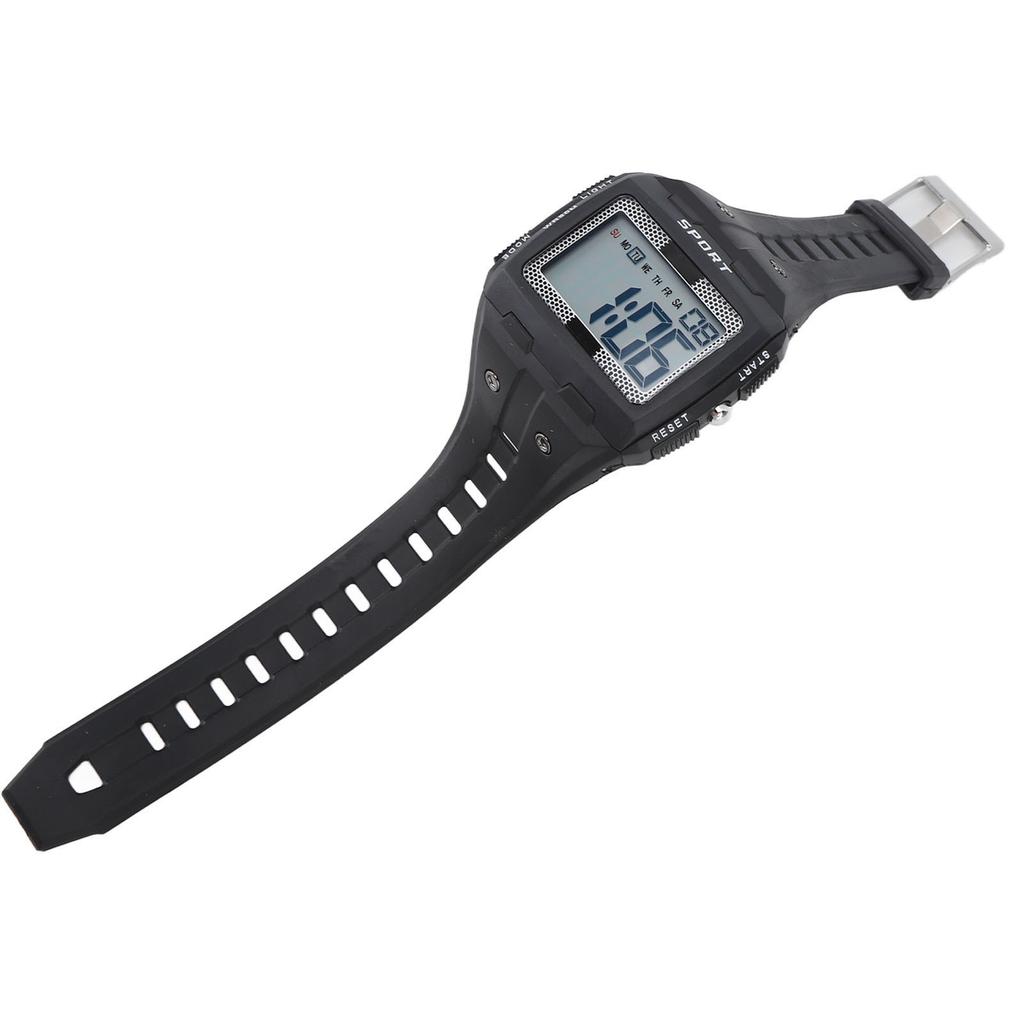 Men Sport Watch Waterproof Large Screen Portable Chronograph Watch for Outdoor Climbing Camping Black