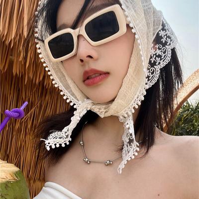 Korean Ins Lace Hair Scarf Women Triangle Hair Band Strap Hair Bag Headscarf