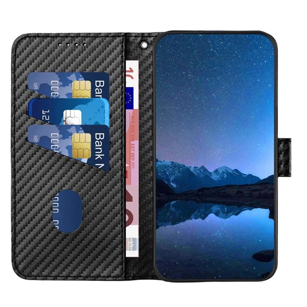 Business Carbon Fiber Flip Case για Apple iPhone Google Huawei Honor Μαγνητικό κάλυμμα Sony Moto Tecno Infinix