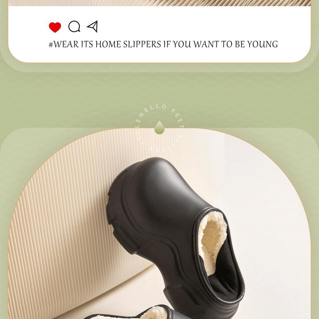 Damen Wasserdichte Anti-Rutsch Plüsch Winter Hausschuhe - Warme, Verschleißfeste Baumwollschuhe