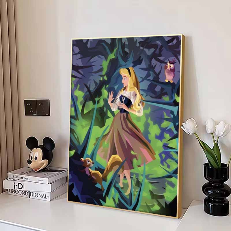 Disney Diamond Painting 5D DIY Sleeping Beauty Aurora Princess Low Poly Illustration Art Mosaic Embroidery Decoration Cross Stitch Gift