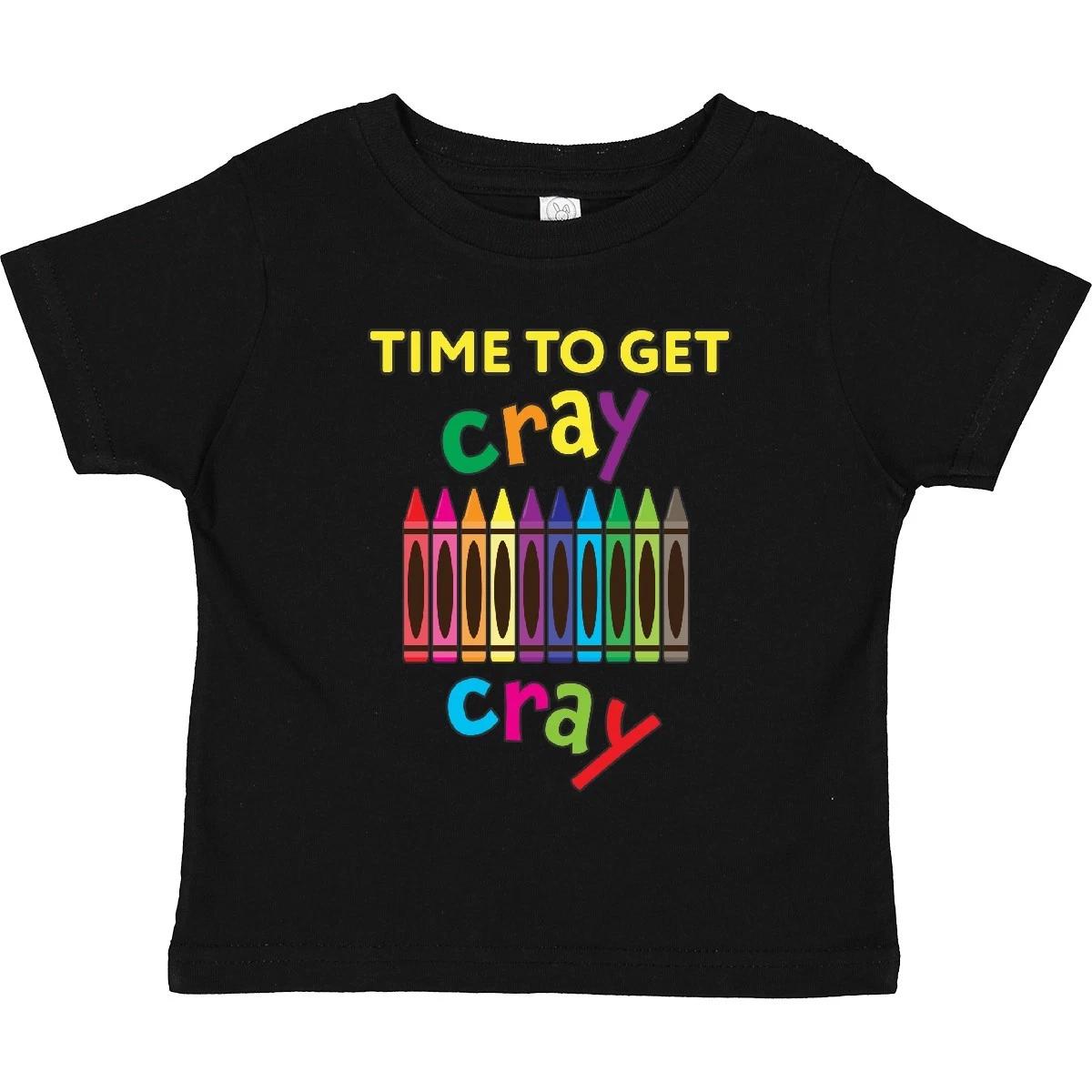 Inktastic Time To Get Cray Cray Crayons Humor Toddler T-Shirt Children Drawing 100