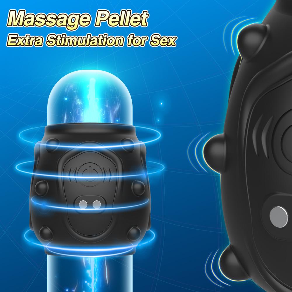 Vibrating Cock Ring Penis Training Vibrator for Men Delayed Ejaculation G Spot Testicular Stimulator Penis Enlarger Sex Toy for