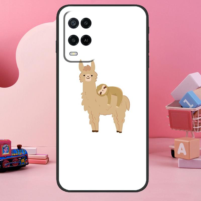 Cute Lovely Cozy Sloth Animal Case For Oppo A98 A78 A18 A38 A58 A60 A80 A40 A77 A57 A17 A74 A54 A94 A96 A76 A16 A15 A5 Pro